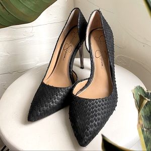 Jessica Simpson Snake Embossed Heel Pumps